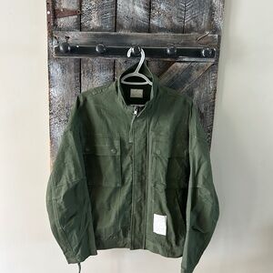 Women's Brandless Full Zipper Army Green Jacket w/Faded Look